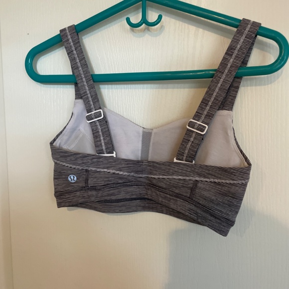 Lululemon Black and White Striped Sports Bra - Picture 2 of 2